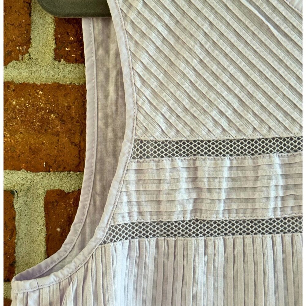 J.Crew White Sleeveless Textured Cotton Blouse Size 12 - Picture 4 of 7